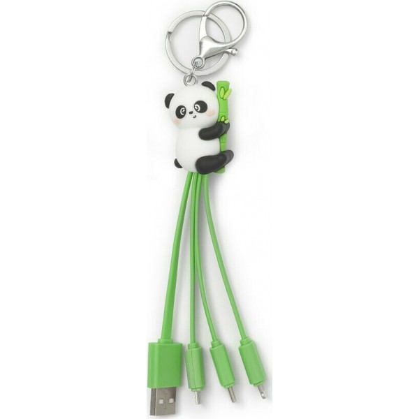 Legami Milano Keychain Panda  USB to Lightning / Type-C / micro USB Cable 0.08m UCC0005 ΠΡΟΪΟΝΤΑ Αλφαβητάρι Βιβλιοπωλείο